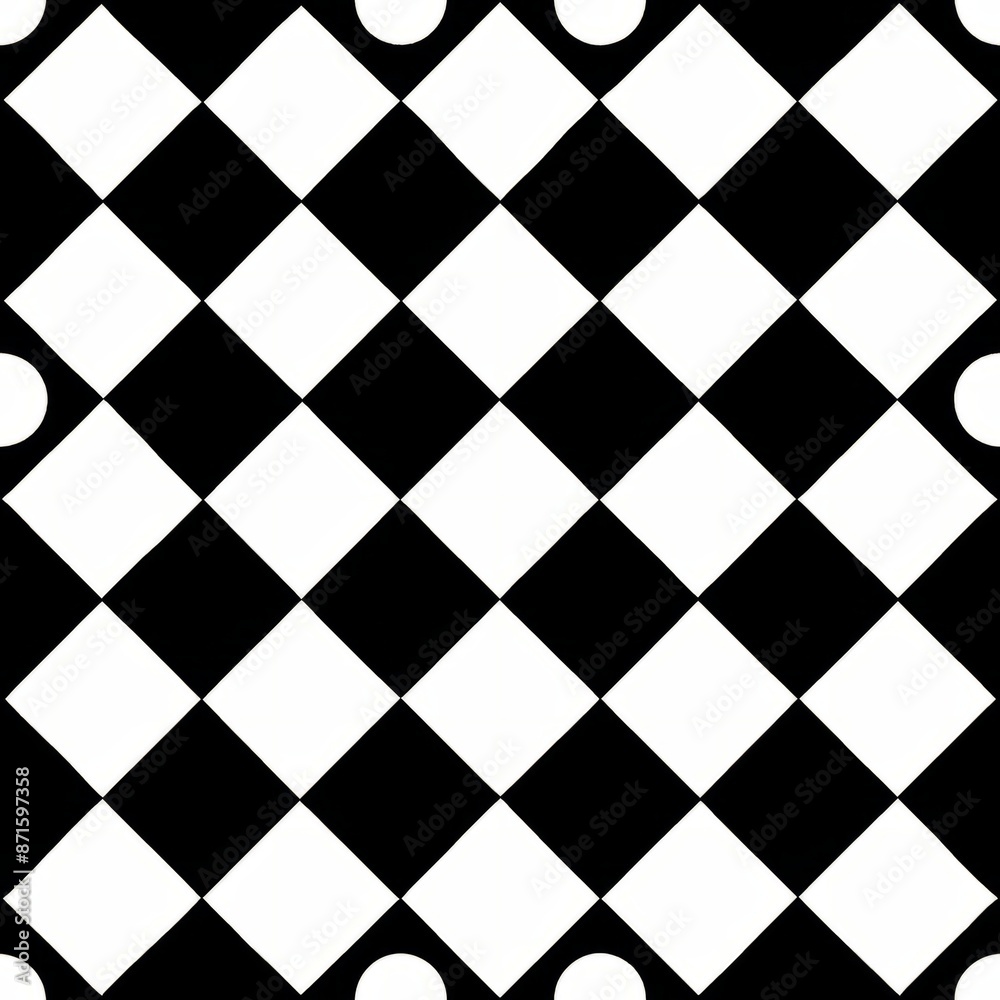 seamless pattern of classic black and white checkered design, Generative AI seamless pattern of classic black and white checkered design, Generative AI