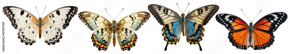 Obraz premium Various butterflies insect animal set