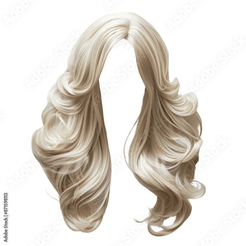 Wallpaper Mural A long, wavy blonde wig isolated on a transparent background. PNG Torontodigital.ca