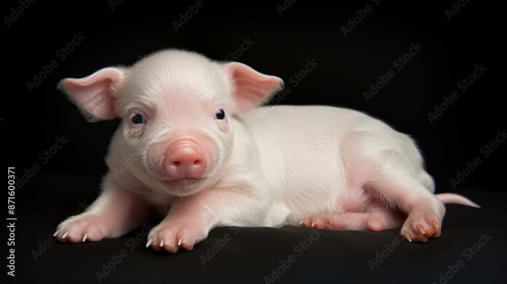 piglet on a black background piglet on a black background
