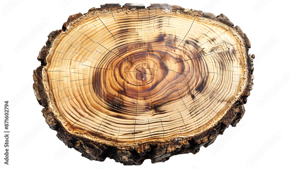 Obraz premium Wood grain, cross-cut trees, growth rings, circles