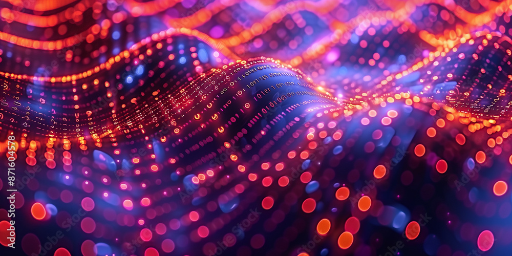 abstract wavy background with lights, dot and bokeh abstract wavy background with lights, dot and bokeh