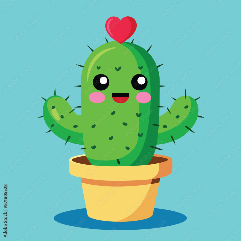 Cactus holding a heart Cactus holding a heart