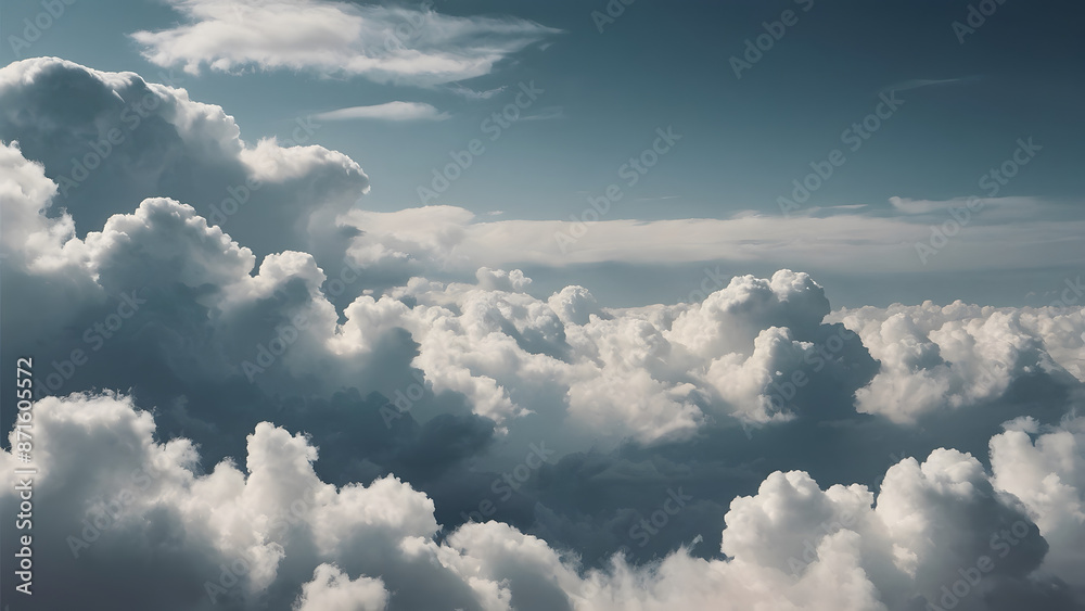 White clouds with blue sky background
