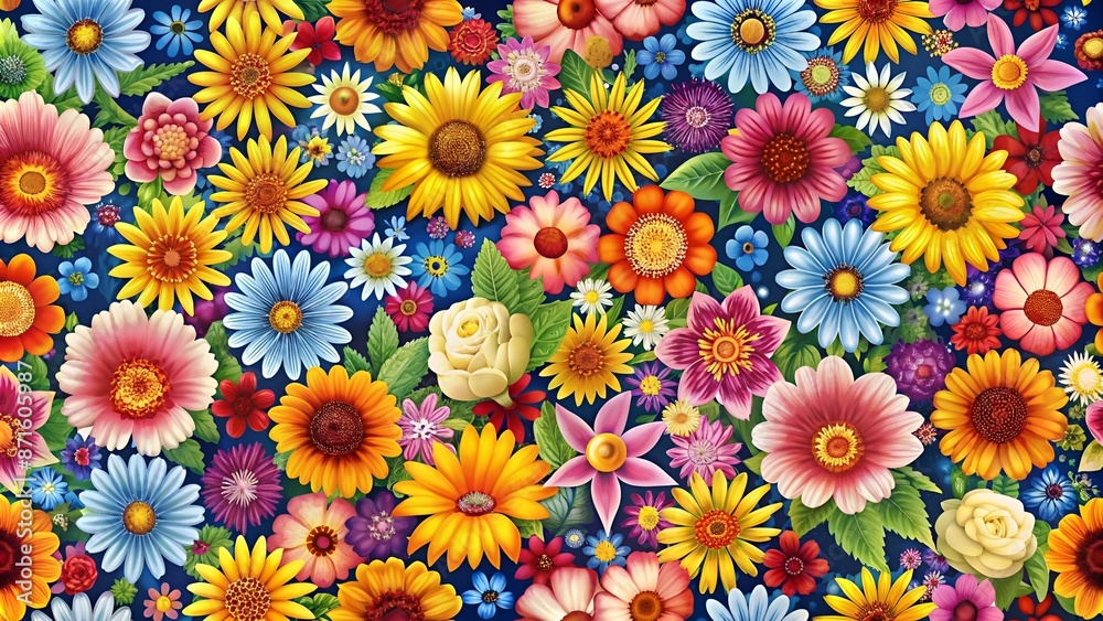 The flowers - pattern - tilling The flowers - pattern - tilling