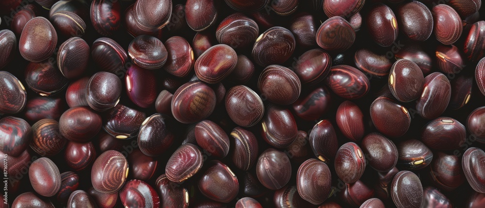 Panoramic close-up, high detail scan of adzuki bean material, Generative AI Panoramic close-up, high detail scan of adzuki bean material, Generative AI