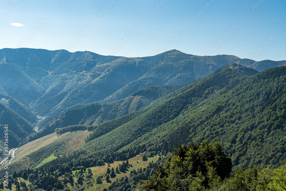 Naklejka premium Highest part of Mala Fatra mountains with Velky Krivan hill from Sokolie hill summit in Slovakia