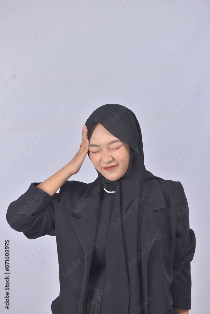 Asian Hijab Woman with Face Expressions and Gestures Asian Hijab Woman with Face Expressions and Gestures