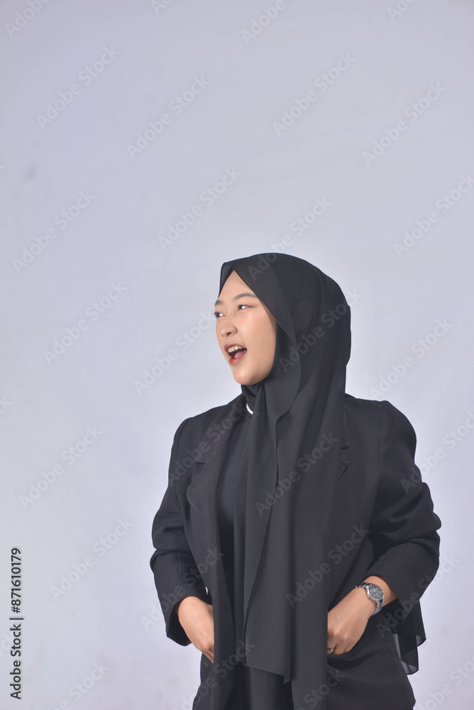 Asian Hijab Woman with Face Expressions and Gestures Asian Hijab Woman with Face Expressions and Gestures