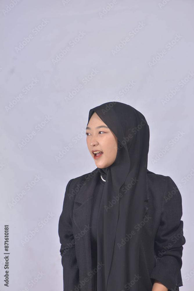 Asian Hijab Woman with Face Expressions and Gestures Asian Hijab Woman with Face Expressions and Gestures