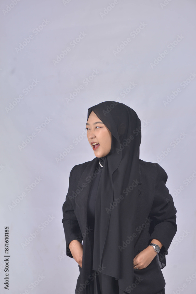Asian Hijab Woman with Face Expressions and Gestures Asian Hijab Woman with Face Expressions and Gestures