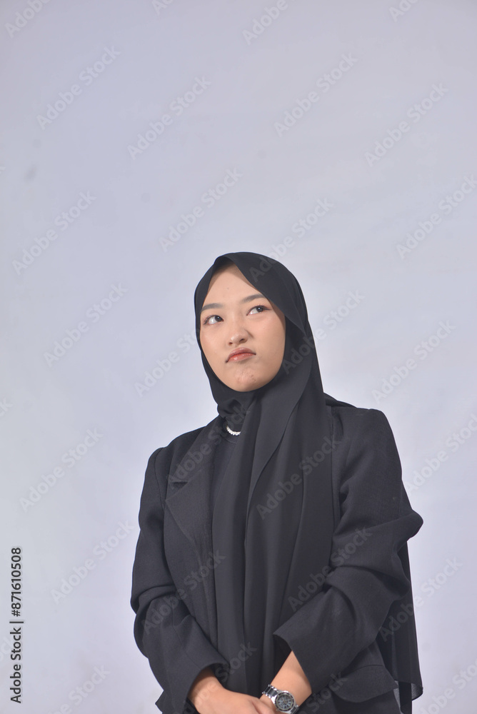 Asian Hijab Woman with Face Expressions and Gestures Asian Hijab Woman with Face Expressions and Gestures