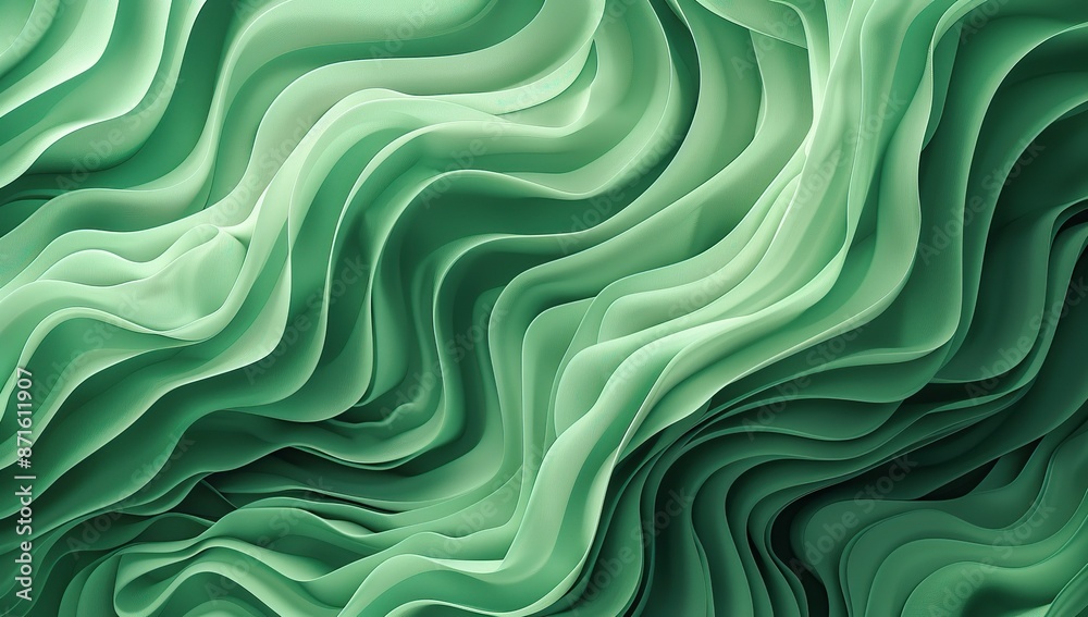 Abstract Green Wave Pattern Abstract Green Wave Pattern