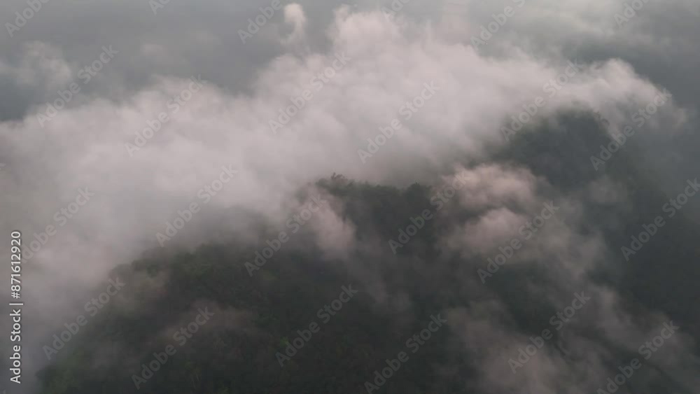 Misty valley with moving mist and clouds Misty valley with moving mist and clouds