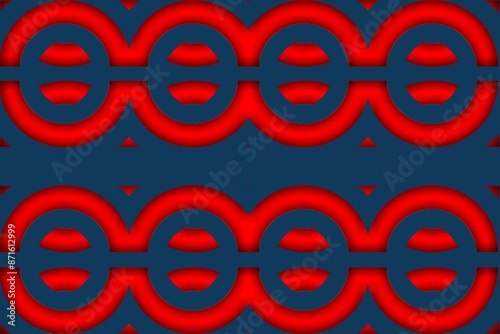 Blue background with red circle pattern