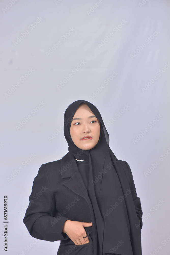 Asian Hijab Woman with Face Expressions and Gestures Asian Hijab Woman with Face Expressions and Gestures