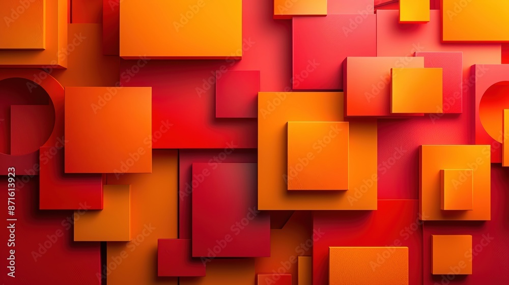 Abstract geometric shapes with bold reds and oranges, creating a dynamic background, ample copy space Abstract geometric shapes with bold reds and oranges, creating a dynamic background, ample copy space