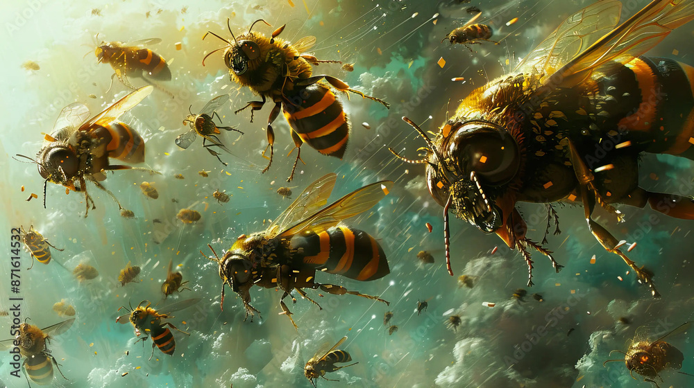 fantasy, wasps, swarm, menacing, cloud, setting Fantasy RPG character fantasy, wasps, swarm, menacing, cloud, setting Fantasy RPG character