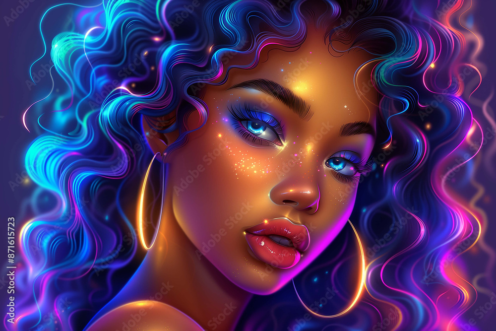 Playful pop art composition dazzles with its fun color palette and cheerful motifs Playful pop art composition dazzles with its fun color palette and cheerful motifs