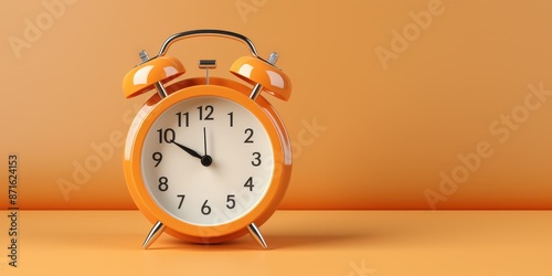 Orange Alarm Clock on Orange Background