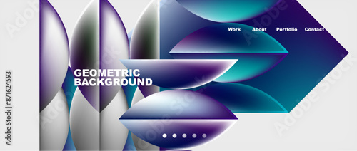 Colorful gradients with abstract geometric shapes. Vector Illustration For Wallpaper, Banner, Background, Card, Book Illustration, landing page