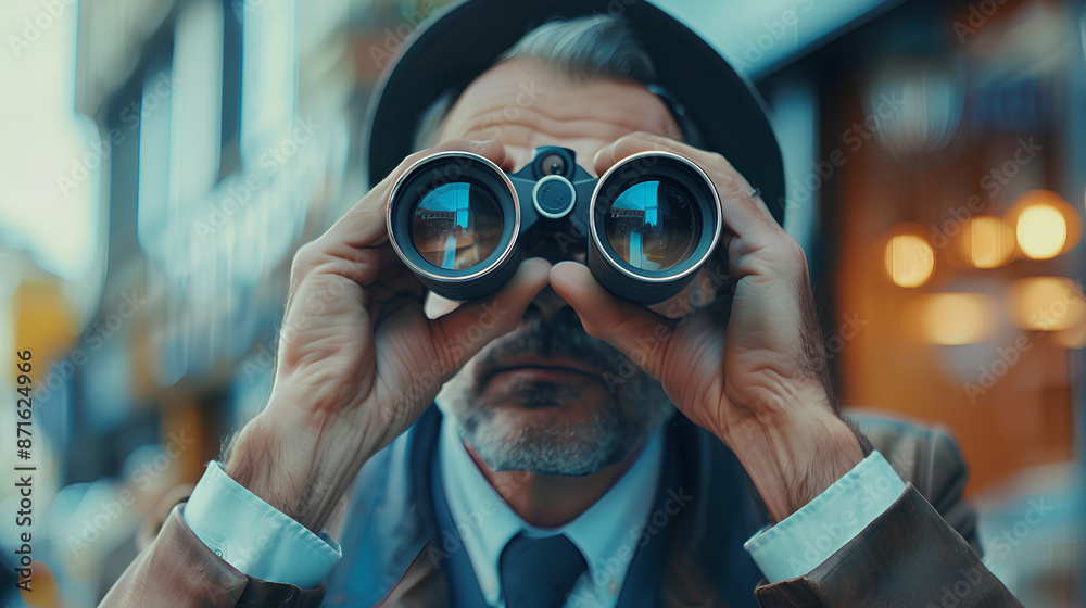 Business man with binoculars Business man with binoculars