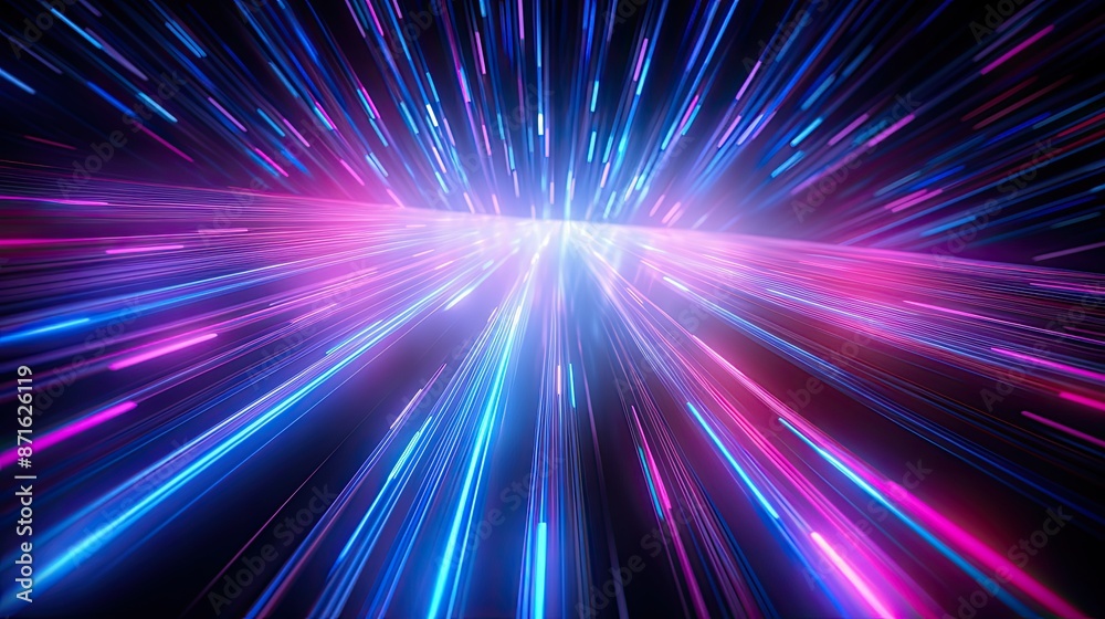 abstract background with pink blue glowing neon lines and bokeh lights abstract background with pink blue glowing neon lines and bokeh lights