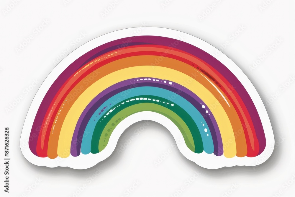 Fototapeta premium Rainbow sticker for celebrating diversity and inclusion