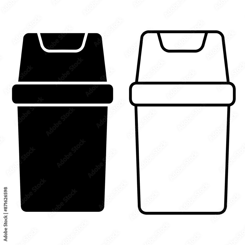 Trash can icon vector design template, icon eps vector illustration, isolated on white Trash can icon vector design template, icon eps vector illustration, isolated on white