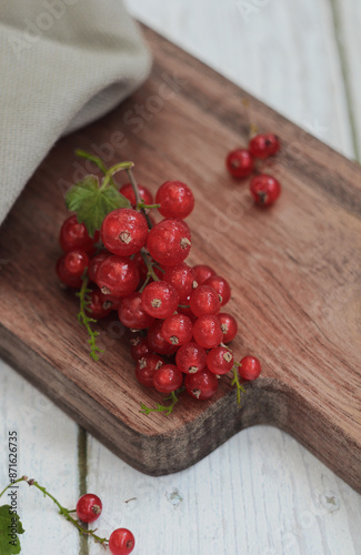 red currants on a table
