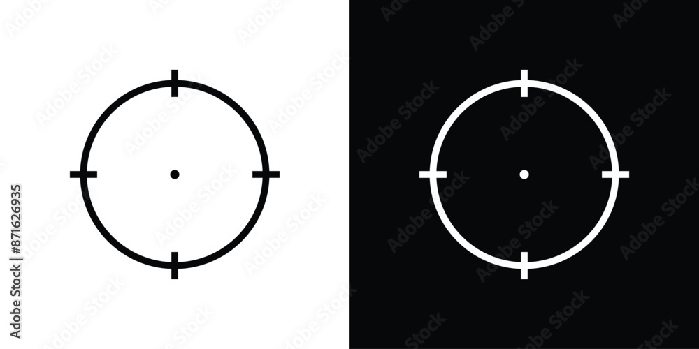 Target crosshair icon set black and white vector design Target crosshair icon set black and white vector design