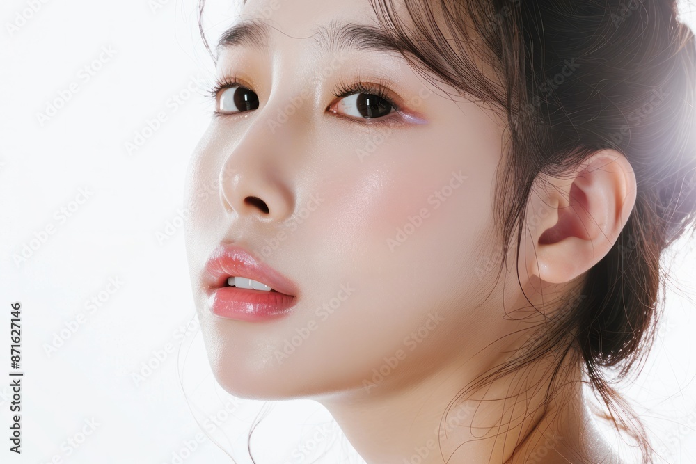 Φωτογραφία young asian beautiful woman portrait healthy perfect skin beauty make up, isolat