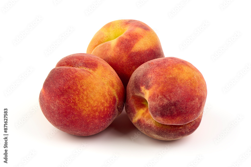 Juicy peaches, isolated on white background. Juicy peaches, isolated on white background.
