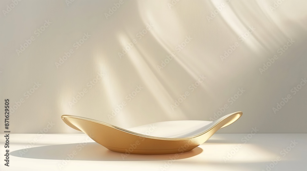 Elegant Golden Award Podium with Soft Lighting Effects Elegant Golden Award Podium with Soft Lighting Effects