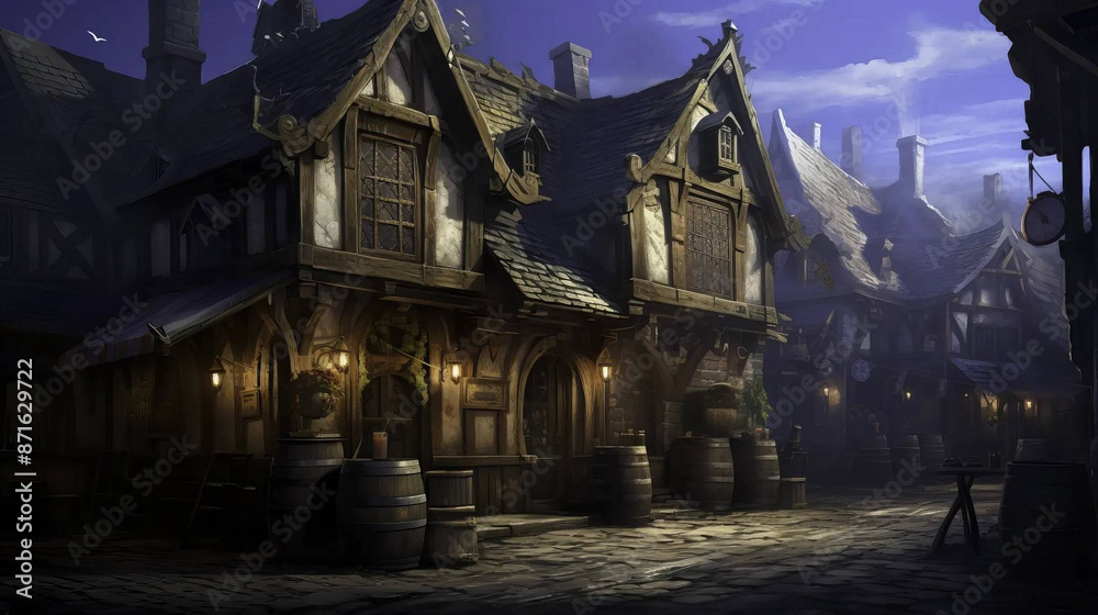 tavern, exterior, fantasy, scene, medieval, buildings Fantasy wallpaper, rpg landscape tavern, exterior, fantasy, scene, medieval, buildings Fantasy wallpaper, rpg landscape
