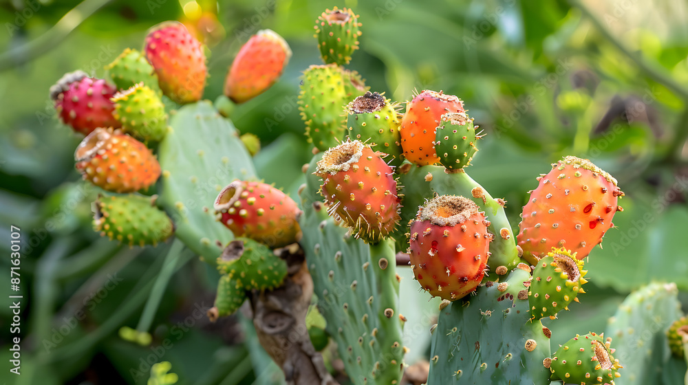 prickly pear fruit in a natural environment prickly pear fruit in a natural environment