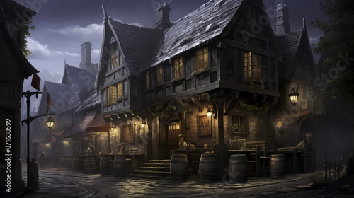 medieval, inn, city, fantasy, roleplaying, adventure  Fantasy wallpaper, rpg  landscape