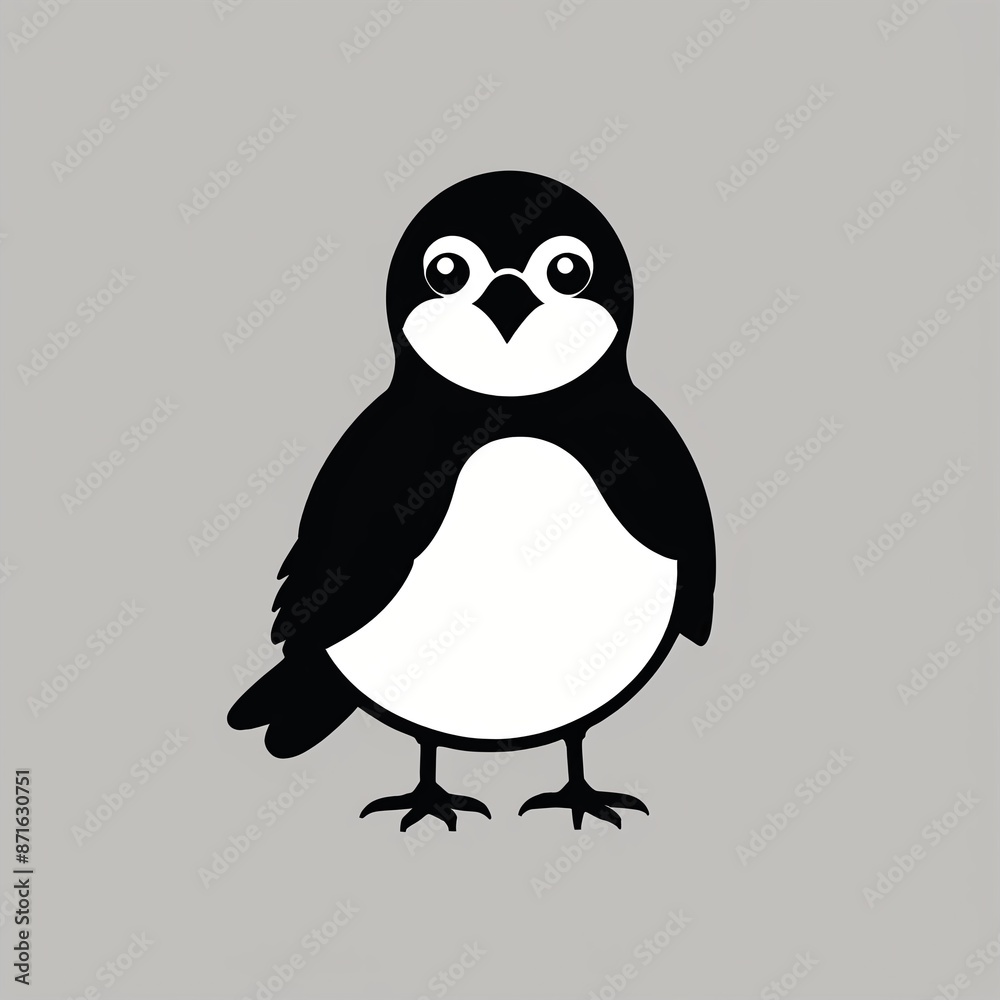 Fototapeta premium Monochrome Bird Icon Set in Vector flat Style
