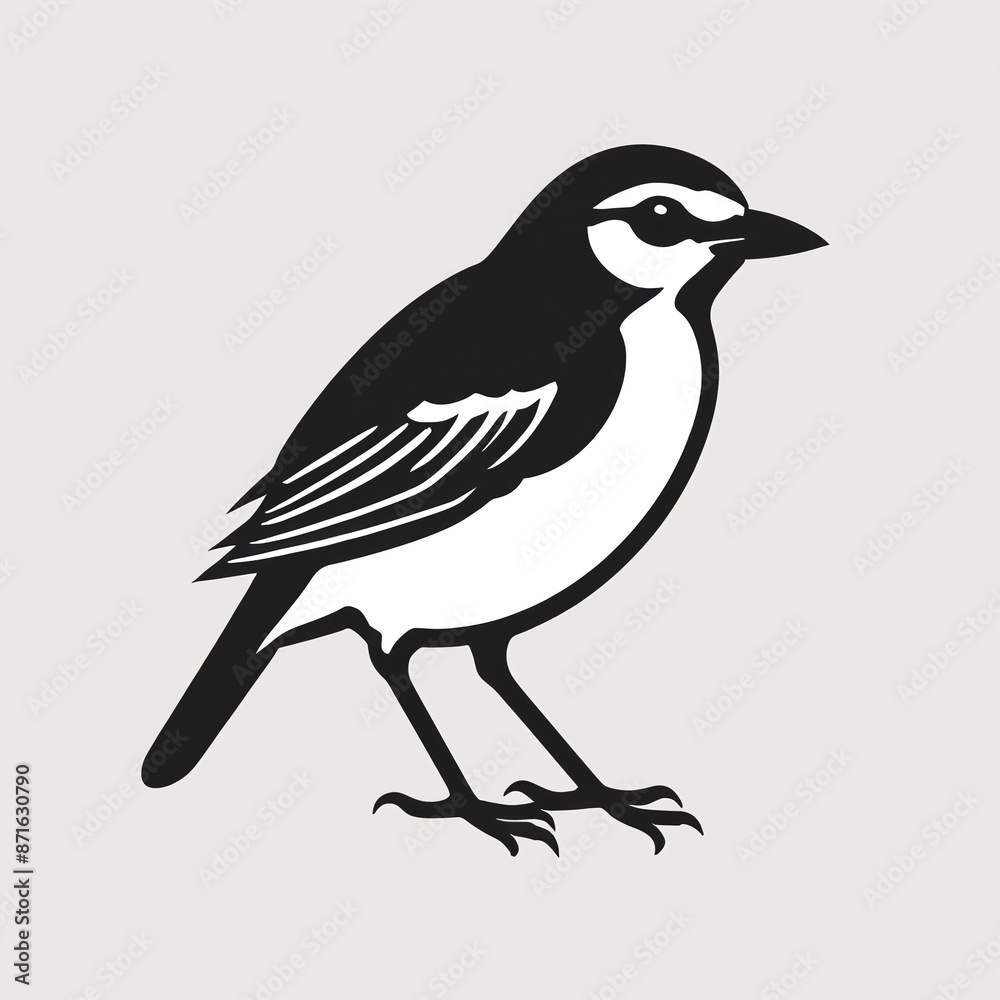 Obraz premium Monochrome Bird Icon Set in Vector flat Style
