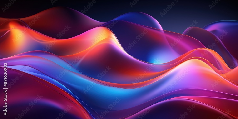 Fototapeta premium Abstract Colorful Waves, Dynamic 3D Illustration