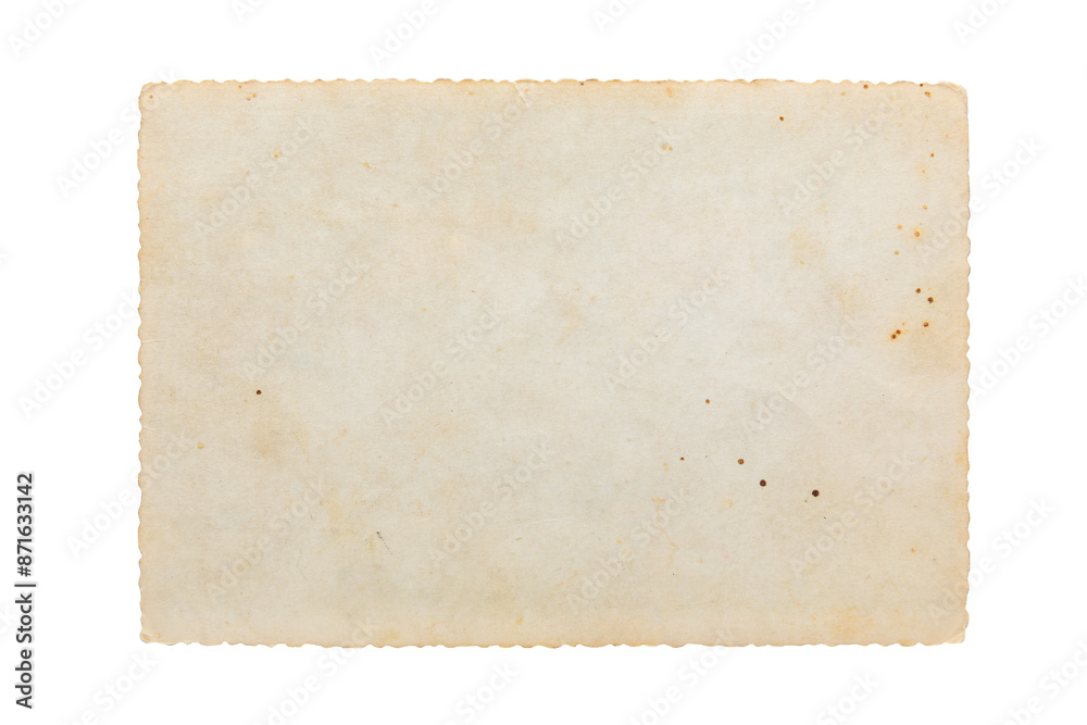 Back of an old photo isolated white, including clipping path Back of an old photo isolated white, including clipping path