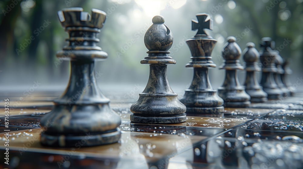 An image of a chessboard with pieces strategically positioned, representing the strategic moves and calculated decisions necessary to outmaneuver competitors An image of a chessboard with pieces strategically positioned, representing the strategic moves and calculated decisions necessary to outmaneuver competitors