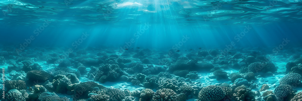 Fototapeta premium underwater ocean blue turquoise sea texture background