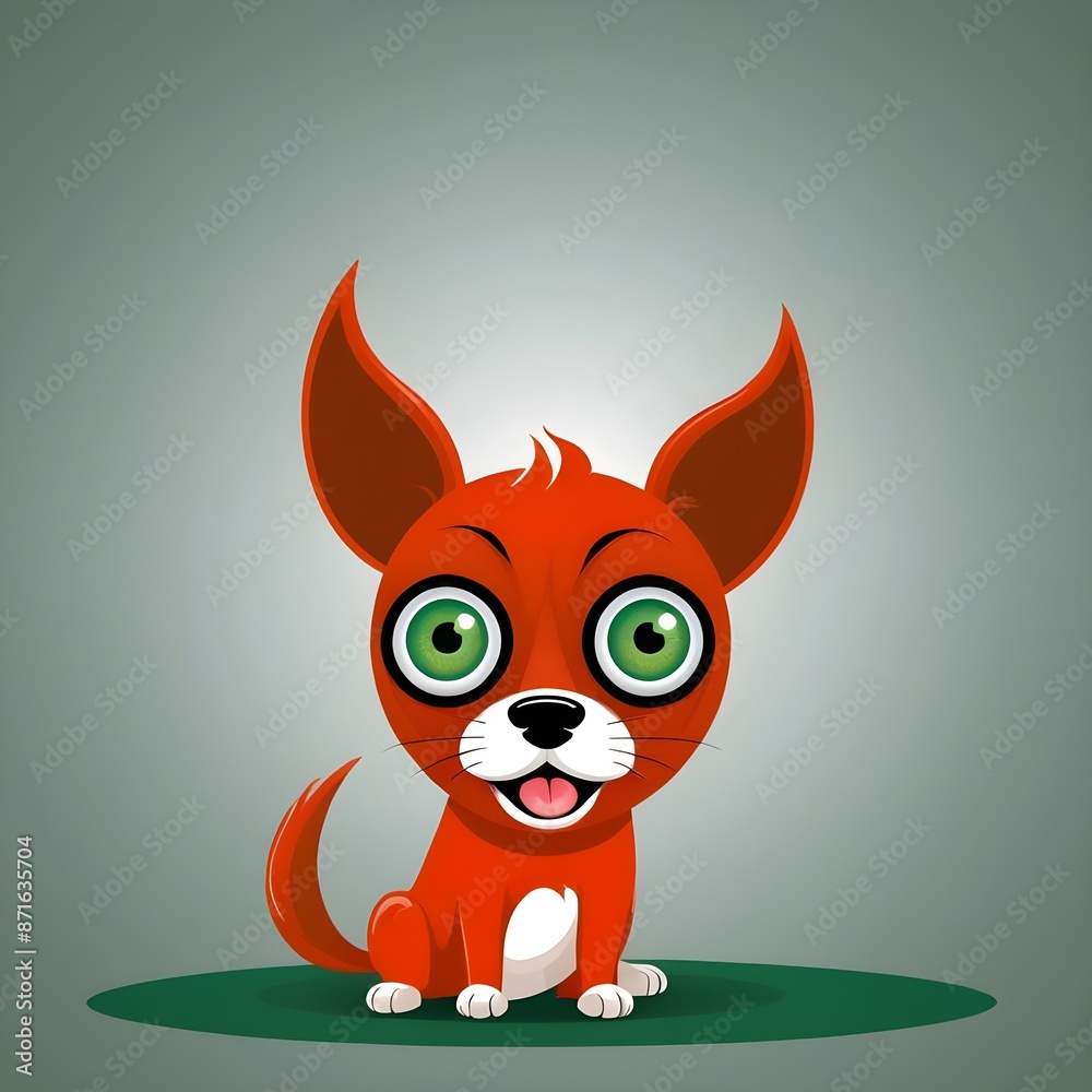 Smiling Cartoon Dog Wearing Glasses and a Green Collar, Logo design Smiling Cartoon Dog Wearing Glasses and a Green Collar, Logo design