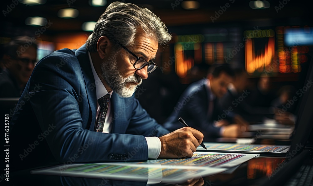 Man Writing on Desk Man Writing on Desk