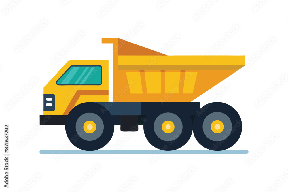 Naklejka premium Articulated Hauler construction vehicle Vector artwork illustration