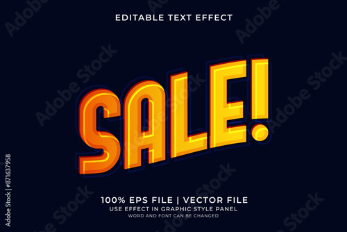 3d text effect On Sale! editable vector. Text effect about promos and sales. Can be used for content, banners, flyers and social media posts