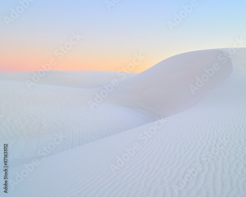 Unusual natural landscapes in White Sands Dunes in New Mexico, USA photo