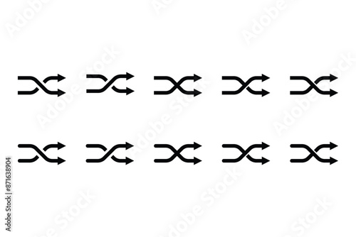 Shuffle Icon set in trendy flat style isolated on white background, for your web site design, app, logo, UI. Vector illustration, EPS10.