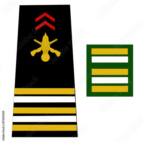 Galon de l'armée de terre française: Officier. Officier supérieur. Lieutenant-colonel